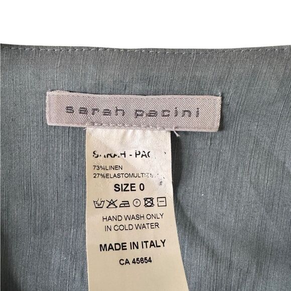 SARAH PACINI Blue Linen Sleeveless Dress Size 0 or XS - Picture 3 of 3